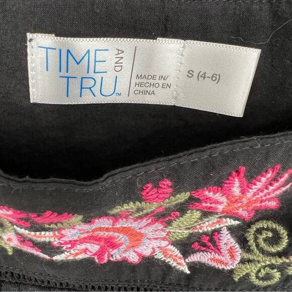 Time and Tru Black Blouse Top Women's Small 4-6 - Picture 3 of 4